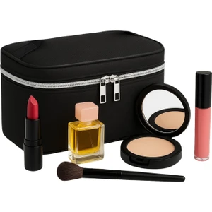 NS Reliable Captain Seyahat Makyaj Organizeri Çok Fonksiyonlu Kozmetik Çantası Kumaş - 200 Siyah