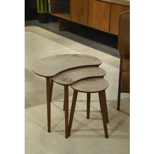 Berlin 3'lü Zigon Sehpa %100 Mdf Gri Mermer