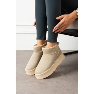 Kadın Kalın Taban Süet Içi Kürklü Şık Günlük Bot