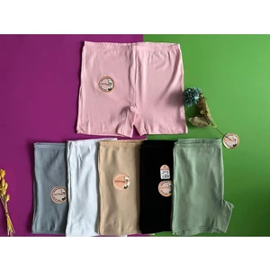 Kadın Şort Bermuda 6'lı Pamuklu Likralı Şort-Külot Pembe/yeşil/mavi-Gri/siyah/ten/beyaz Boxer