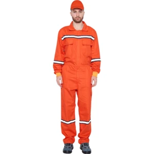 Gabardin 16/12 Reflektörlü Turuncu Iş Tulumu