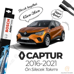 Bosch Aerotwin Muz Silecek Takımı Renault Captur 2016-2018 ile Uyumlu