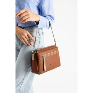 Asel Çanta , Çok Gözlü , taba açık vizon bayan Omuz ve Çapraz Çantası