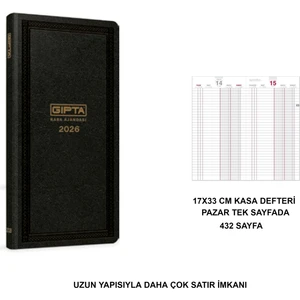 2026 Kasa Ajandası -Uzun ,432 Sayfa-Pazar Günü AYRI-118-TCK