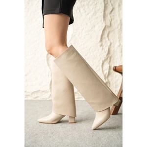 Kadın Wanda Tak Çıkar Çizme - Ten Deri