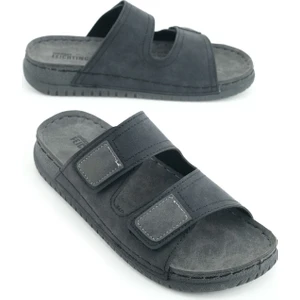 Yazlık Erkek Suni Deri Rahat Iç Taban Iki Cırtlı Kemer Ayarlanabilir Günlük Terlik