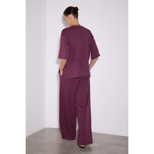 Pileli Geniş Paça Modal Jogger