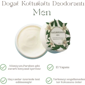 Erkekler için Doğal Krem Deodorant Koltuk Altı Ter Kokusu Önleyici Fresh 50 ml