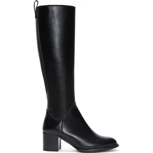 Kadın Siyah Fermuarlı Kalın Topuklu Çizme 25WFE250518