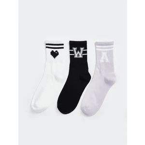 Lcw Dream Ekru Baskılı Kadın Soket Çorap 3'lü