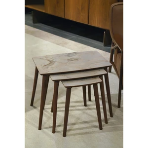 Istanbul Mola Serisi 3lü Zigon Sehpa %100 Mdf Gri Mermer