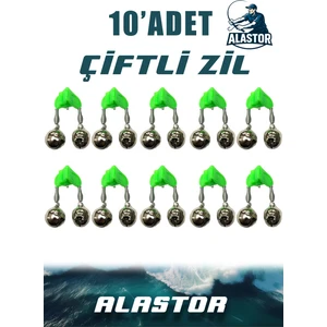 10'lu Set Çiftli Plastik Zil Olta Zili Olta Kamışı Için Zil Fosfor Takılabilir Zil