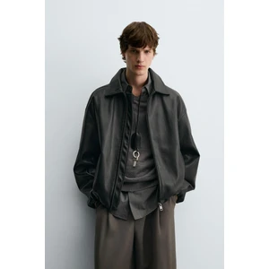 Suni Deri Bomber Erkek Ceket