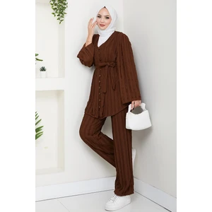 Ilgen Fırfırlı Ikili Takım 1610 - Kahve