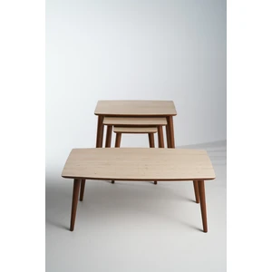 Istanbul Orta Sehpa ve 3'lü Zigon Sehpa Seti %100 Mdf Traverten