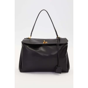 Siyah Gold Kilit Detaylı El Çantası