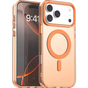 iPhone 17 Pro Kılıf Kamera Çıkıntılı Mat Magsafe Şarj Özellikli Kenarları Renkli Şeffaf Premium Sert Kapak