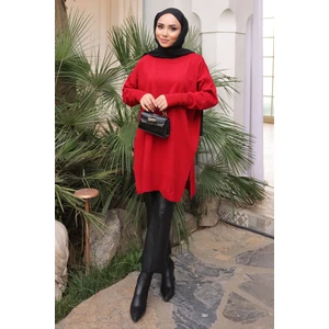 Bordo Soğuk Iplik Merserize Triko Kazak