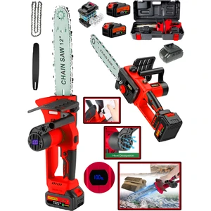 German BL Kömürsüz Motor 32 Cm Pala Çift Akülü Dal Budama Ağaç Odun Kesme Bıçkı Makinesi 
