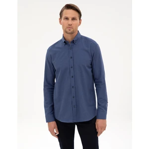 Pierre Cardin Erkek Indigo Regular Fit Uzun Kollu Gömlek 50311380-VR028