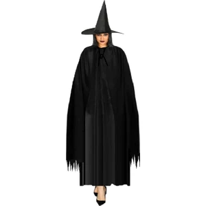 Cadı Pelerin Şapka Seti Yetişkin