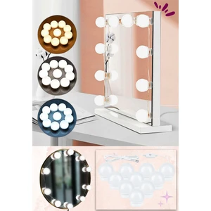 10 Lu Makyaj Masası Banyo Aynası Giyim Odası Aydınlatma Hollywood Tarzı Nostaljik LED Lamba 3 Mod