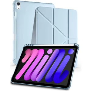 Nezih Case Apple iPad Mini 7 / iPad Mini 6 Uyumlu Pu Deri Uyku Modlu Kalem Bölmeli Arkası Yumuşak Silikon Kılıf
