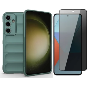 Galaxy S25 Fe Uyumlu Kılıf Esnek Tpu Oyuklu Arka Yüzey Tasarımlı Vendas Etnik Silikon Kapak + Nano Ekran Koruyucu