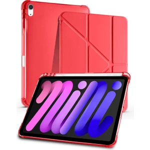 Nezih Case Apple iPad Mini 7 / iPad Mini 6 Uyumlu Pu Deri Uyku Modlu Kalem Bölmeli Arkası Yumuşak Silikon Kılıf