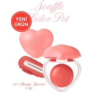 Kalp Tasarımlı, Yoğun Pigmentli, Köpük Yapılı, Kadife Bitiş Sunan Ruj Dasıque Souffle Color Pot #04 Mango Spread