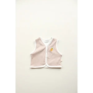 Ananas Nakışlı Çift Taraflı Yelek