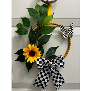 Mackenzie Çiçekli Kapı Süsü Kurdele Kelebek Kapı Çelengi Şık Tasarım