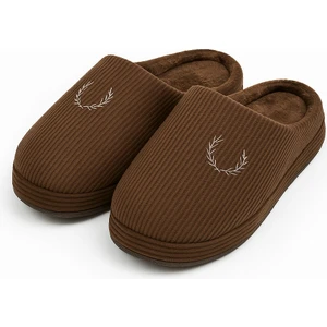 Erkek Kışlık Yumuşak Kadife Içi Fitilli Gondol Kürklü Ev Terliği