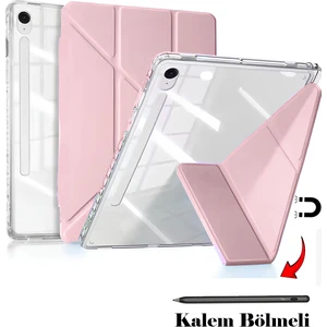 Nezih Case Samsung Tab S10 Fe Plus 13,1 Inch Uyumlu Kalem Bölmeli Arka Bölümü Şeffaf Kılıf