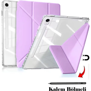 Nezih Case Samsung Tab S10 Fe Plus 13,1 Inch Uyumlu Kalem Bölmeli Arka Bölümü Şeffaf Kılıf