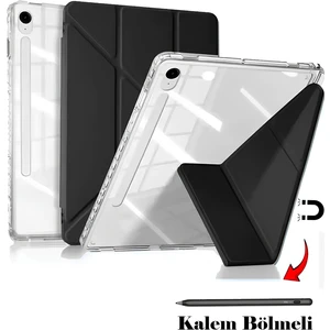Nezih Case Samsung Tab S10 Fe Plus 13,1 Inch Uyumlu Kalem Bölmeli Arka Bölümü Şeffaf Kılıf