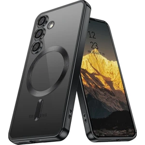 Samsung Galaxy S25 Fe Kılıf Kamera Korumalı Magsafe Wireless Arkası Şeffaf Kenarları Renkli Yumuşak