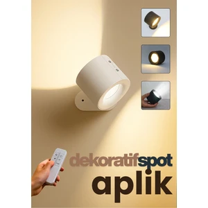 Mıknatıslı Uzaktan Kumandalı Çift Taraflı Duvar Aplik LED Aydınlatma 3 Renk USB Şarjlı