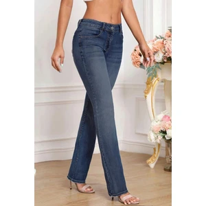 Kadın Boru Paça Yüksek Bel Regular Fit Likralı Pantolon C607