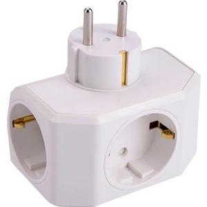 Viko 3’lü Priz Dönüştürücü Adaptör | Topraklı Üçlü Fiş Çoklayıcı | Beyaz Renk | 16A 250V | Elektrik Priz Çoklayıcı