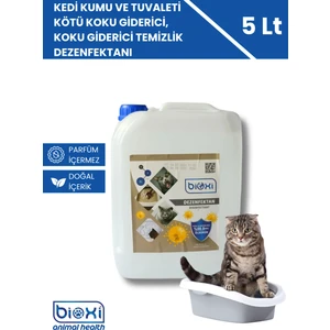 Kedi Kumu ve Tuvaleti Kötü Koku Giderici, Doğal, Parfümsüz, Koku Giderici Temizlik Dezenfektanı 5 Lt