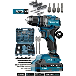 Pro 21V Çift Akülü Vidalama Çelik Mandren Kömürsüz Motor Darbeli Şarjlı Matkap