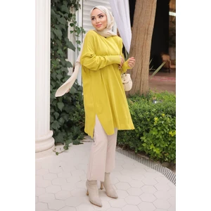 Yağ Yeşili Soğuk Iplik Merserize Triko Kazak