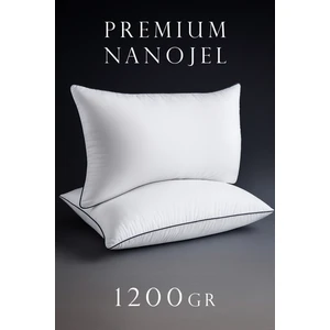 2 Adet 50X70CM Nano Jel Lüks Yastık | 1200GR Anti-Alerjik Pamuklu Yastık Seti 2'li -Özel Çantalı