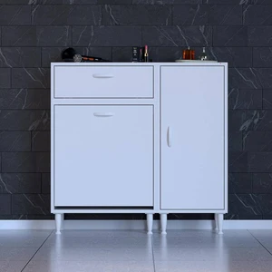 MODİLAYN YENİCE Çok Amaçlı Banyo Dolabı 90 x 97.5 x 32 cm Kirli Çamaşır Sepetli Dolap