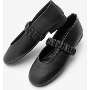 Kadın Büzgülü Bantlı Günlük Babet Vifar Siyah