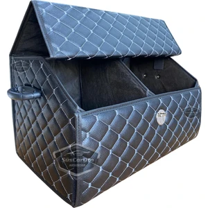 Araç Bagaj Düzenleyici Deri Çanta Organizer Deri Araba Çantası Oto Içi Eşya Aksesuarları Düzenleme Otomobil Aksesuar Malzeme Beyaz Dikişli Kapitone