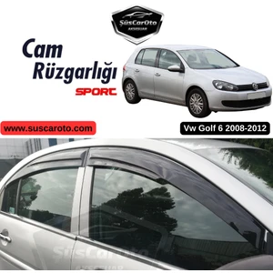 Vw Golf 6 2008-2012 Uyumlu Mugen Cam Rüzgarlığı Seti Piano Black 4'lü Ithal