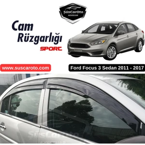 Ford Focus 3 - 3.5 Sedan 2011-2017 Uyumlu Mugen Cam Rüzgarlığı Seti Piano Black 4'lü Ithal
