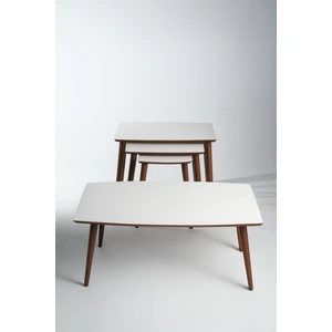 Istanbul Orta Sehpa ve 3'lü Zigon Sehpa Seti %100 Mdf Beyaz